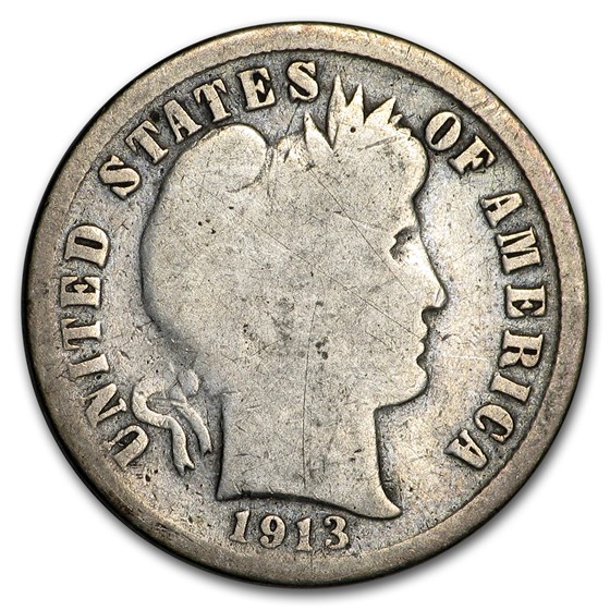 1913-S Barber Dime Good 1913-S Barber Dime Good